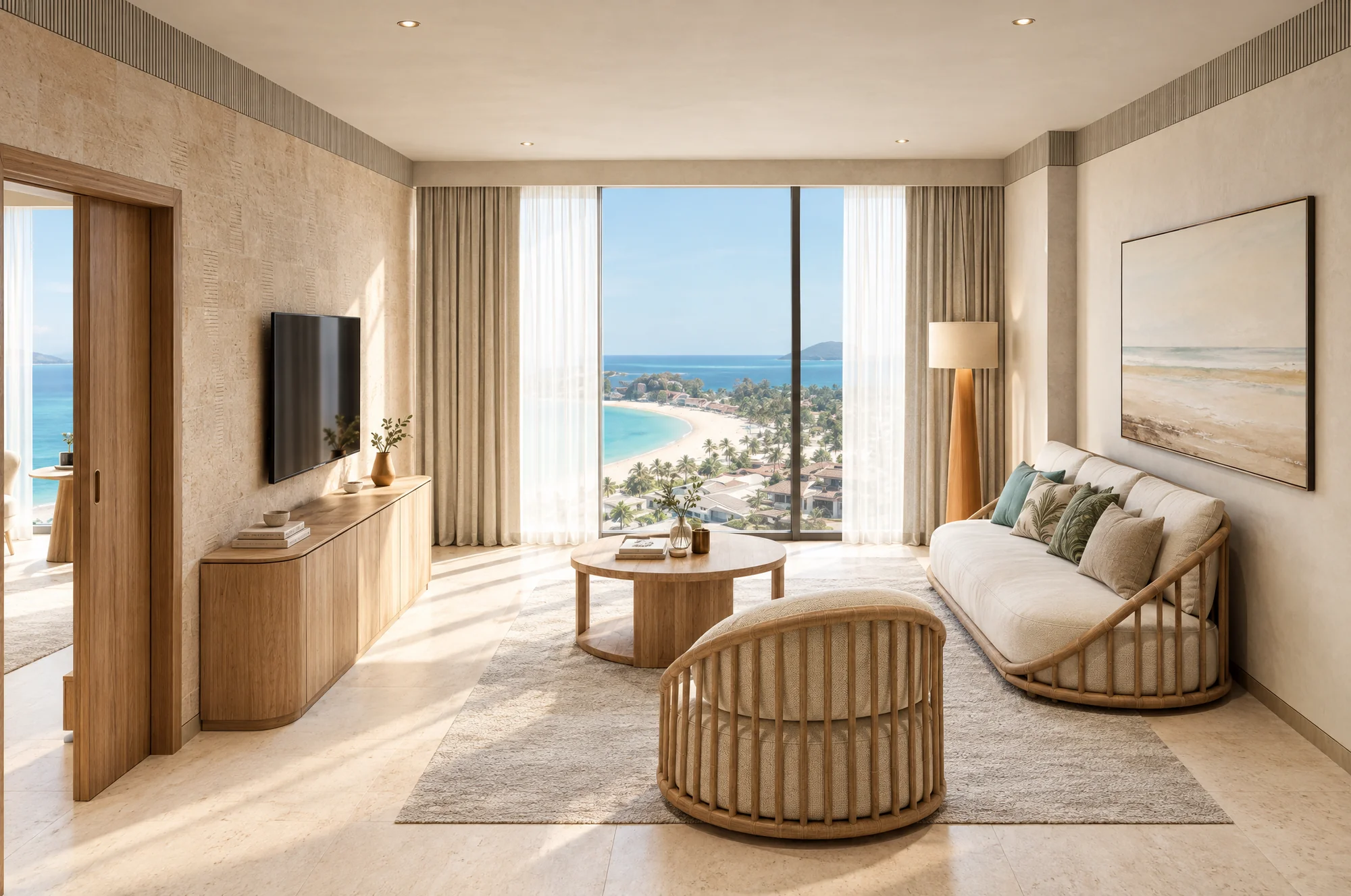 Meliá hotel suite concept with generous living space and refined finishes